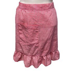 Vintage Half Full Apron Kitchen 40s 50s Red White Gingham Pockets Novelty u